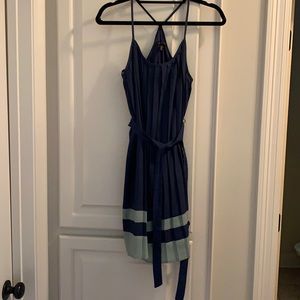 Navy pleated dress